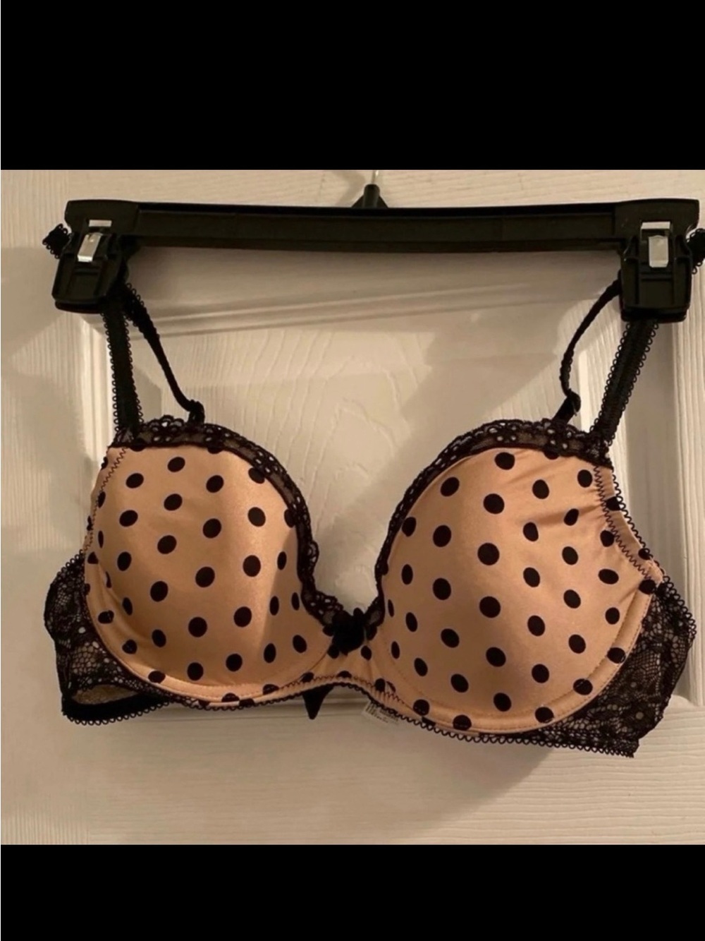 Wacoal Polka Dot Lace TrimBra - Black & Nude